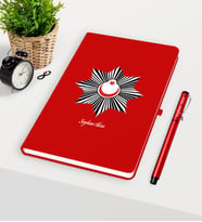 BK Gift Kişiye Özel Polis Temalı Kırmızı Defter Kalem Seti - 1