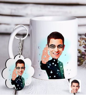 BK Gift Kişiye Özel Matrix Neo Karikatürlü Beyaz Kupa ve Anahtarlık Hediye Seti-1 (Model 1)