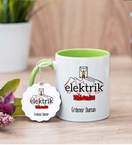 Elektrik Mühendisi Yeşil Kupa Bardak Ve Anahtarlık Set