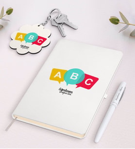 BK Gift Kişiye Özel Öğretmen Beyaz Defter Kalem ve Anahtarlık Hediye Seti-4 (Model 1)