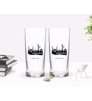 BK Gift Kişiye Özel Renkli Baskılı Ankara Tasarımlı Turistik İkili Rakı Bardağı Seti-2 (Beyaz)