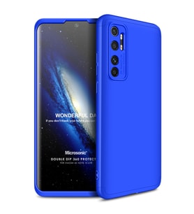 Microsonic Xiaomi Mi Note 10 Lite Kılıf Double Dip 360 Protective Mavi