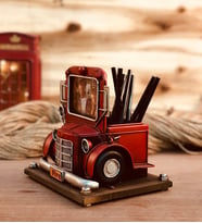 El Yapımı Dekoratif Retro İtfaiye Çift Çerçeveli Özel Tasarım Kalemlik 1410b1458
