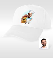 BK Gift Kişiye Özel Bay Kebapçı Karikatür Beyaz Şapka  1
