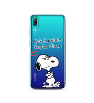 Snoopy Tasarımlı Süper Şeffaf Silikon Telefon Kılıfı Huawei Y7 Pro 2019