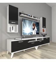 Decoraktiv Eko 5220da Slm Retro Tv Ünitesi Tv Sehpası (Beyaz-Siyah)