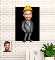 Kişiye Özel Mühendis Temalı Karikatür Ahşap Tablo