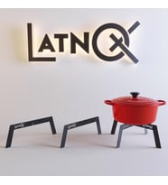 23 Cm Latnox OX+ Kamp Ocağı Pratik Metal Ateş Üstü Kamp Izgarası (Siyah-Gri)