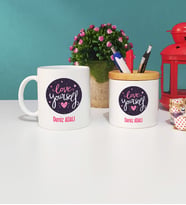 Love Yourself Tasarımlı Kişiye Özel Hediye Kupa Bardak ve Kalemlik Seti