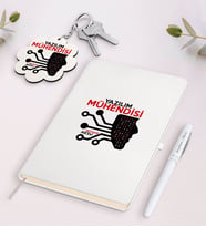 BK Gift Kişiye Özel Yazılım Mühendisi Beyaz Defter Kalem ve Anahtarlık Hediye Seti-2 (Model 1)