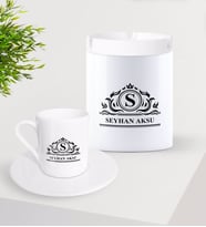 BK Gift Kişiye Özel İsimli Türk Kahvesi Fincanı ve Seramik Kül Tablası Seti-12 (Model 1)