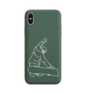 Iphone X Çizgi Tasarımlı Koyu Yeşil Lansman Telefon Kılıfı