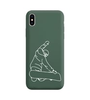 Iphone X Çizgi Tasarımlı Koyu Yeşil Lansman Telefon Kılıfı