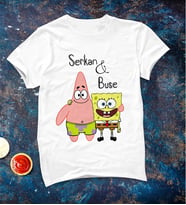 Kişiye Özel Sünger Bob ve Patrick Tişörtü ( Büyük - Çocuk )