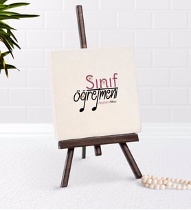 BK Gift Kişiye Özel Sınıf Öğretmeni Şovaleli Doğal Taş-16 (Beyaz)