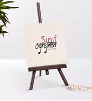 BK Gift Kişiye Özel Sınıf Öğretmeni Şovaleli Doğal Taş-16 (Beyaz)
