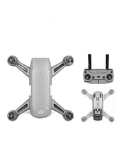 Dji Spark için Gümüş Karbon Grafik Su Geçirmez PVC Cilt Çıkartma Seti