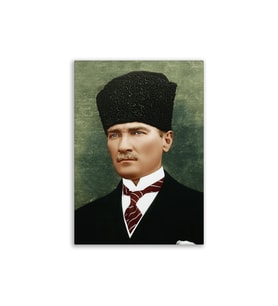 Atatürk Posteri Deri Kanvas Tablo 50x70cm