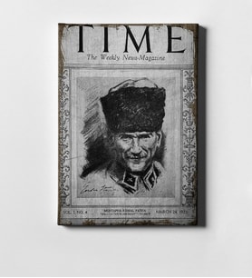 BK Gift  Atatürk Time Dergisi Kapağı Kanvas Tablo 50x70cm