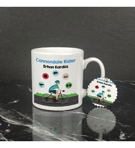 Bisiklet Kupa Bardak ve Anahtarlık Set
