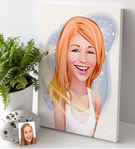 BK Gift Kişiye Özel Bayan Karikatürlü Kanvas Tablo 30x50cm-37