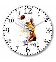 Kobe Bryant Signature Duvar Saati Bombeli Gercek Cam