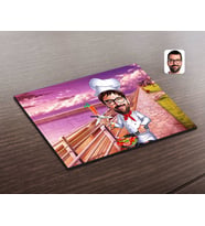 BK Gift Kişiye Özel Erkek Chef Karikatürlü Ahşap Puzzle-1