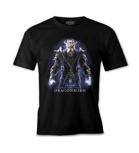 Skyrim - Dragonborn Siyah Erkek Tshirt