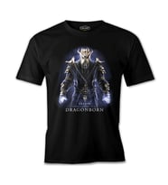 Skyrim - Dragonborn Siyah Erkek Tshirt