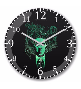 Cthulhu Night Duvar Saati Bombeli Gercek Cam