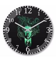 Cthulhu Night Duvar Saati Bombeli Gercek Cam