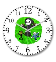 Toddyn Bendy Sans Puppet Green Duvar Saati Bombeli Gercek Cam