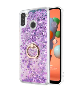 Microsonic Samsung Galaxy A11 Kılıf Glitter Liquid Holder Mor