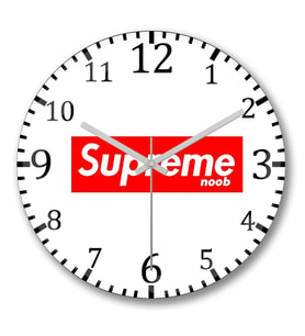 Supreme Noob Duvar Saati Bombeli Gercek Cam