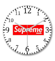 Supreme Noob Duvar Saati Bombeli Gercek Cam