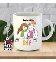 En İyi Arkadaşlara Özel İnci Beyazı Kupa Bardak BFF - 3