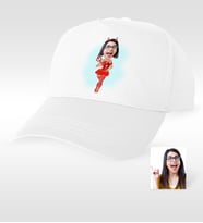 BK Gift Kişiye Özel Şeytan Kız Karikatür Beyaz Şapka  1