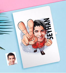 BK Gift Kişiye Özel Bay Karikatürlü Beyaz Defter-33
