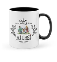 BK Gift Kişiye Özel Yılın En İyi Ailesi Siyah Kupa Bardak  2