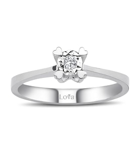 Lova 0,30 Karat Efektli Pırlanta Tektaş Yüzük - 1070091