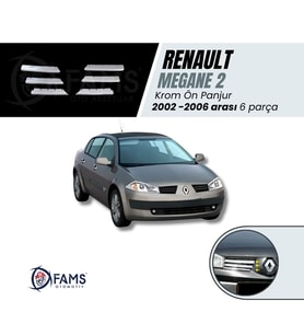 Renault Megane 2 Krom Ön Panjur 6 prç. 2002-2006 Arası P. Çelik