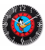 Daffy Duck Duvar Saati Bombeli Gercek Cam