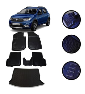 Dacia Sandero Hb 2012-2021 Arası 4D Havuzlu Oto Paspas Bagaj Set
