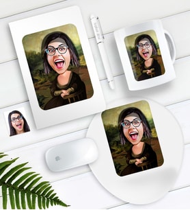 BK Gift Kişiye Özel Hemşire Karikatürlü Defter Kalem Kupa Mouse Pad Seti-1 (Model 1)
