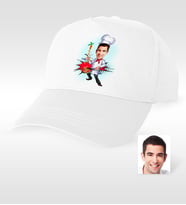 BK Gift Kişiye Özel Bay Chef Karikatür Beyaz Şapka  1