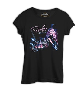 Lady Gaga - Motorcycle Siyah Kadın Tshirt