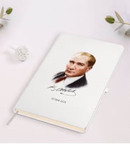 BK Gift Kişiye Özel Atatürk Temalı Beyaz Defter-12