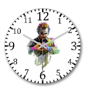 Coringa Heath Ledger Joker Duvar Saati Bombeli Gercek Cam