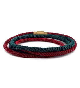 BORDO YEŞİL ÇİFT SIRA MANYETİK KLİPS ERKEK BİLEKLİK BT470
