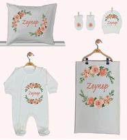 Pia Baby GL 1946-02 İsme Özel Beşli Tulum Set